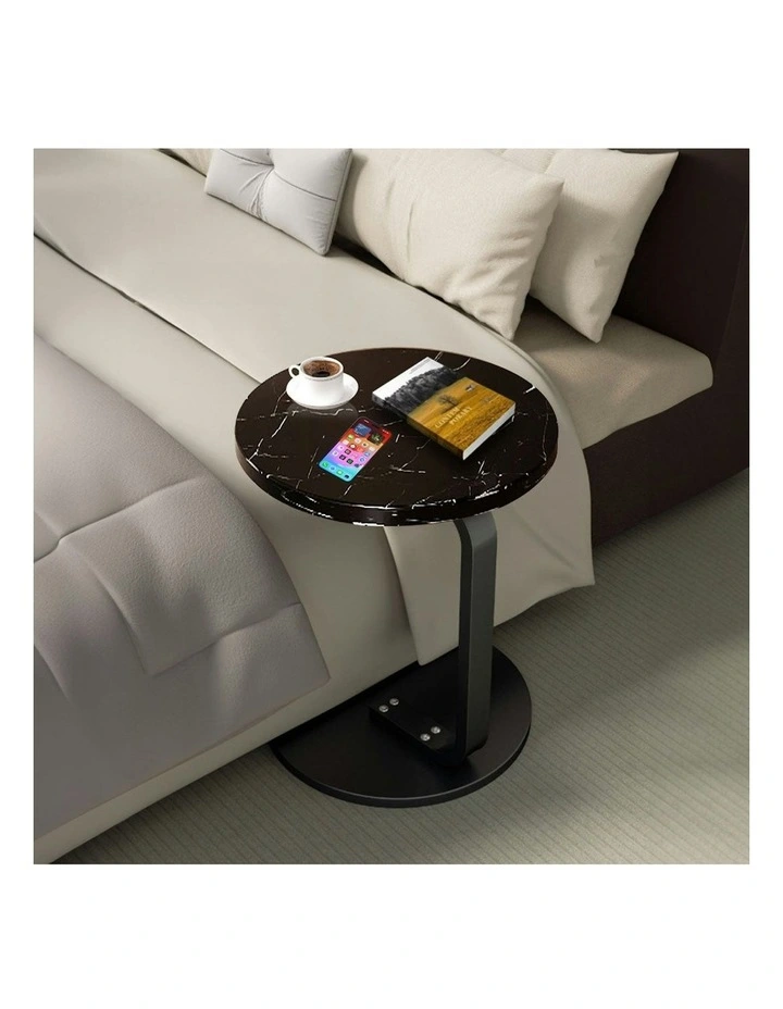 2X Marble Mini Side Table 50cm in Black image 5