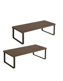 2X Monitor Stand Rack 40cm in Black