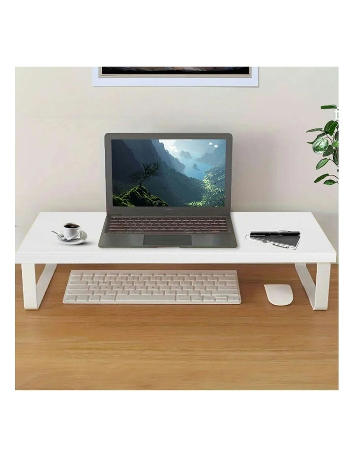 2X Monitor Elevated Stand Rack 40cm in White image 4