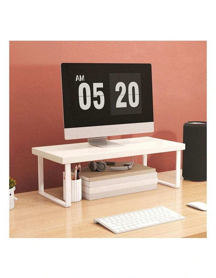2X Monitor Elevated Stand Rack 40cm in White image 5