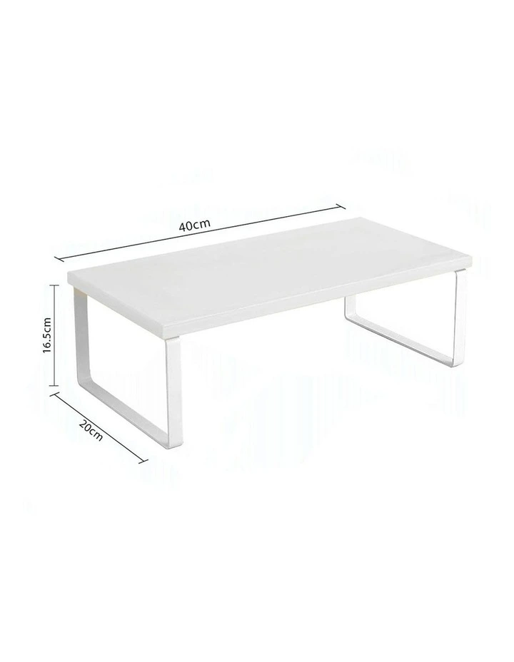 2X Monitor Elevated Stand Rack 40cm in White image 6