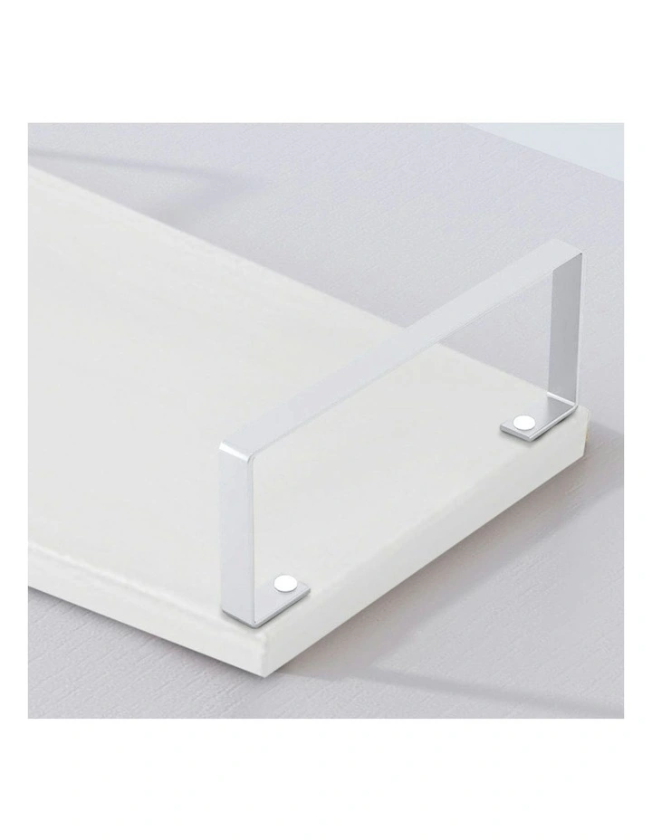 Computer Monitor Elevated Stand Desktop 50cm 2x White image 7