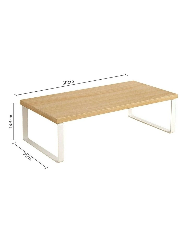 Computer Monitor Elevated Stand Desktop Support Station Rack 50cm x2 in Brown image 7