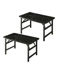 Foldable Computer Study Table 120x60x75cm x2 in Black