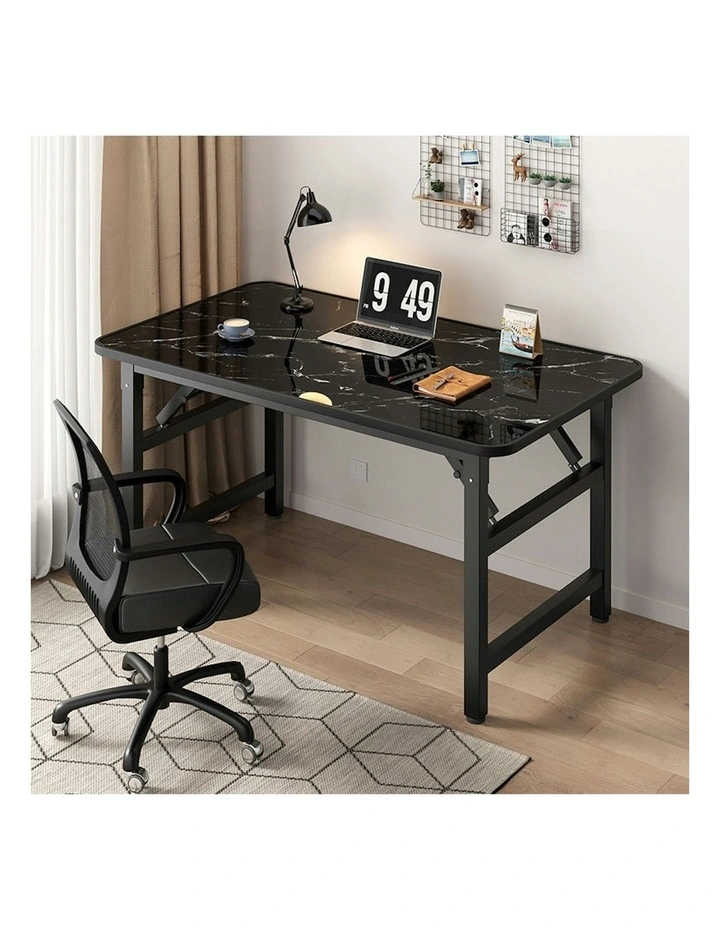 Foldable Computer Study Table 120x60x75cm x2 in Black image 2