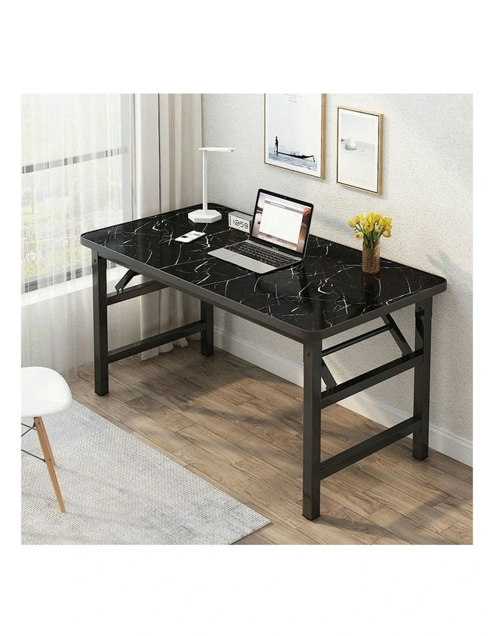Foldable Computer Study Table 120x60x75cm x2 in Black image 3