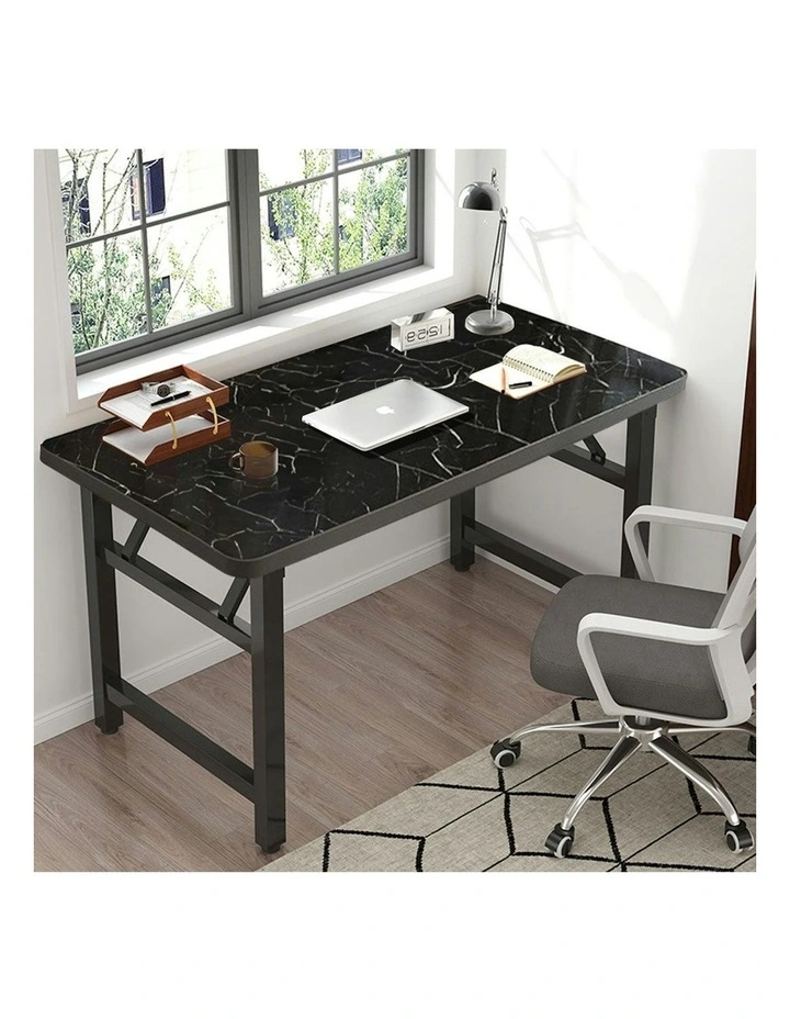 Foldable Computer Study Table 120x60x75cm x2 in Black image 4