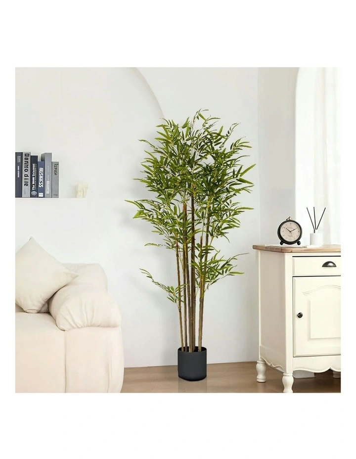Lucky Bamboo Tree Bambusa Vulgaris Artificial Plant With 7 Branches Home Accent Decor 2X 120cm in Green image 2