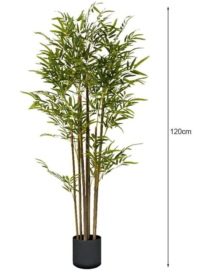 Lucky Bamboo Tree Bambusa Vulgaris Artificial Plant With 7 Branches Home Accent Decor 2X 120cm in Green image 6