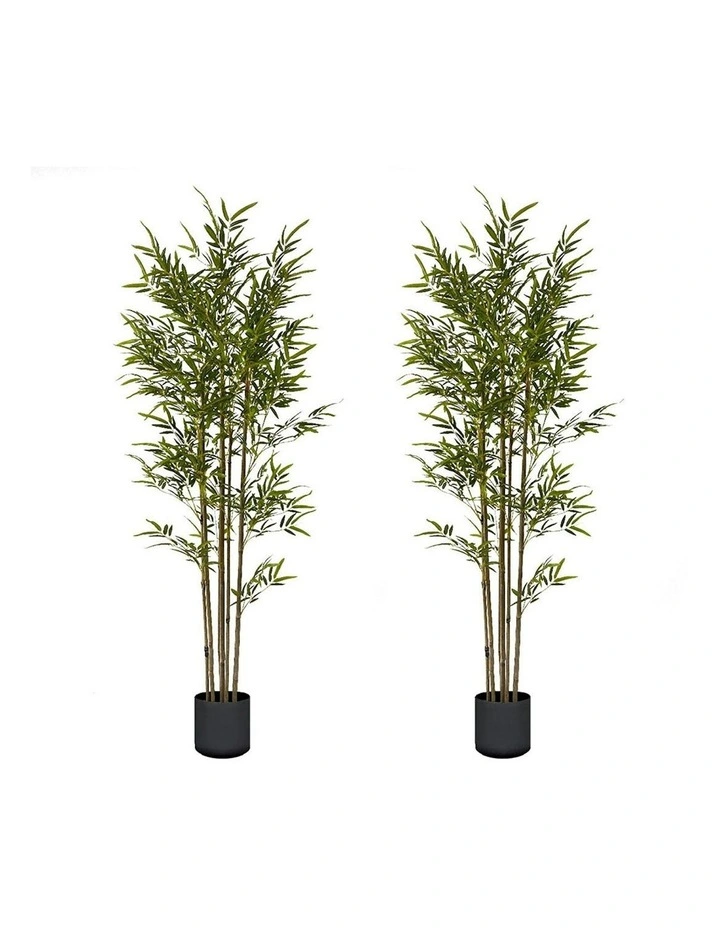 Lucky Bamboo Tree Bambusa Vulgaris Artificial Plant 2X 180cm image 1