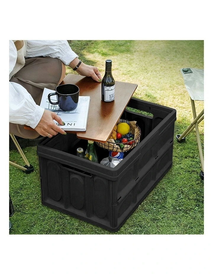 Car & Camping Foldable Storage Box Crate 34.5x22cm 18L x2 in Black image 5