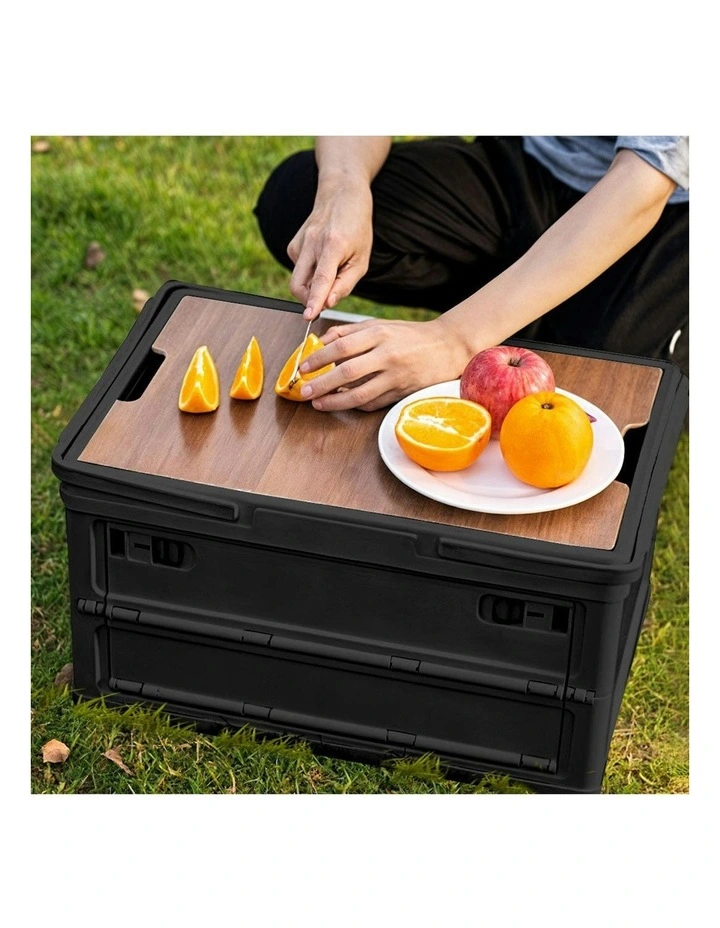 Car & Camping Foldable Storage Box Crate 34.5x22cm 18L x2 in Black image 6