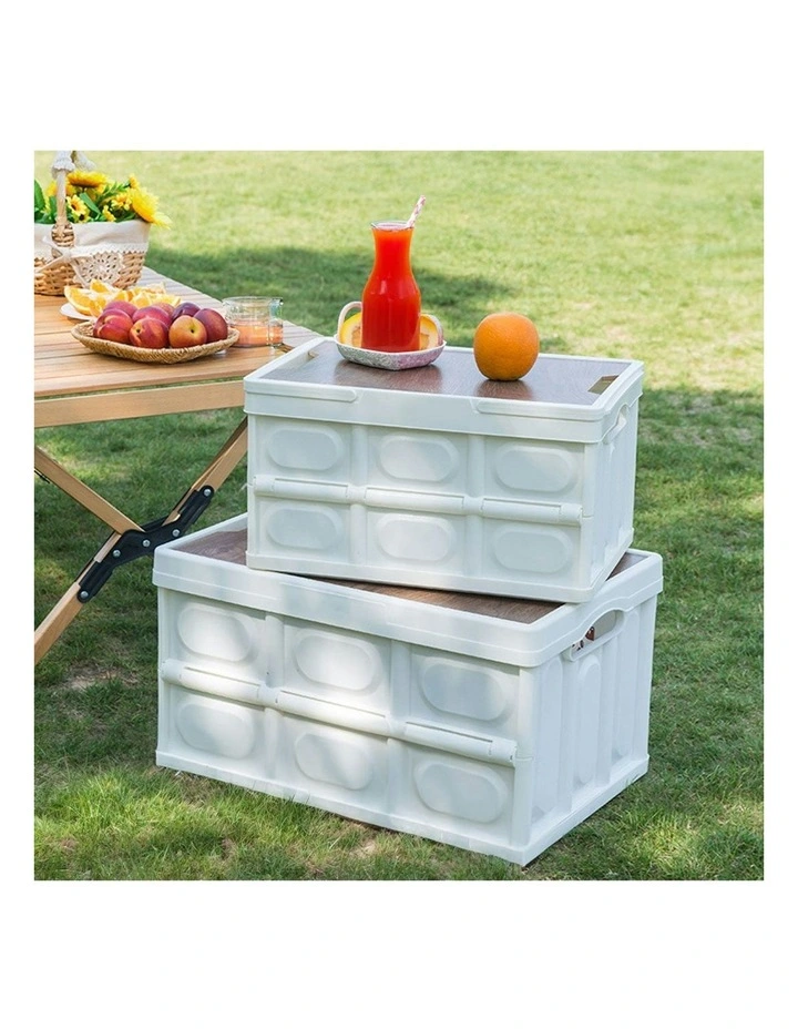 Car & Camping Foldable Storage Box 52.5x35.5cm 55L X2 in White image 2