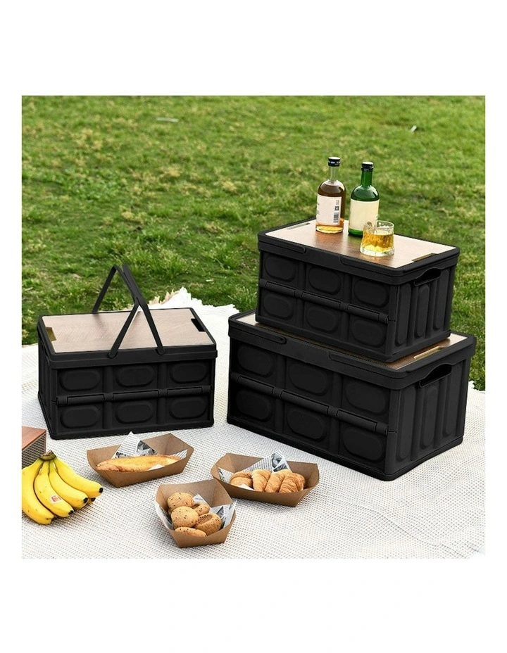 Car & Camping Foldable Storage Box 2x 18L 34.5 cm in Black image 2
