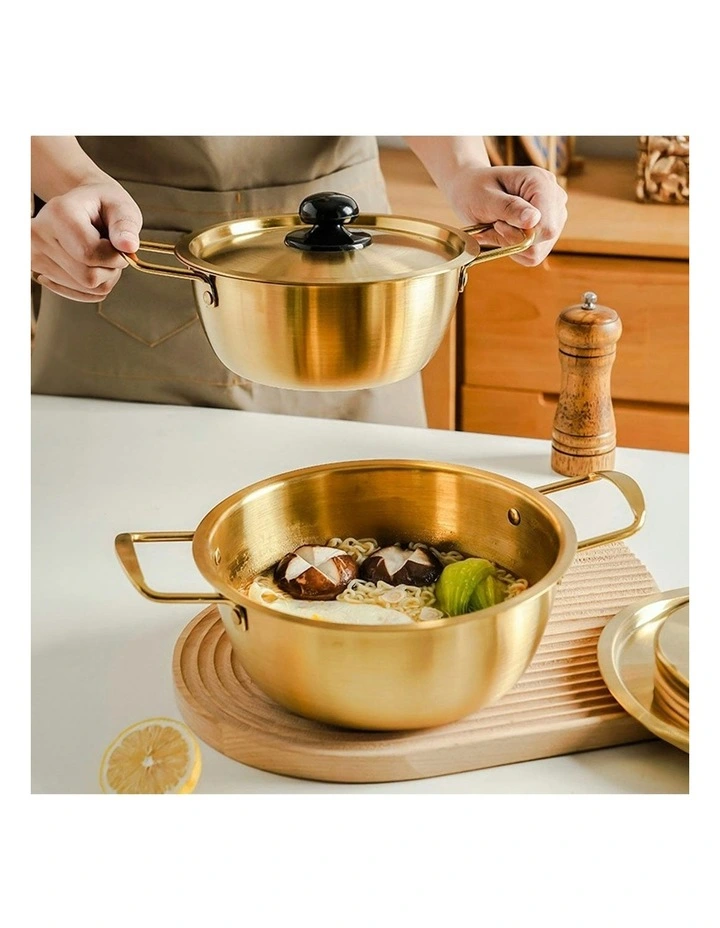 Korean-Style Ramen Pot 16cm in Vibrant Yellow image 2