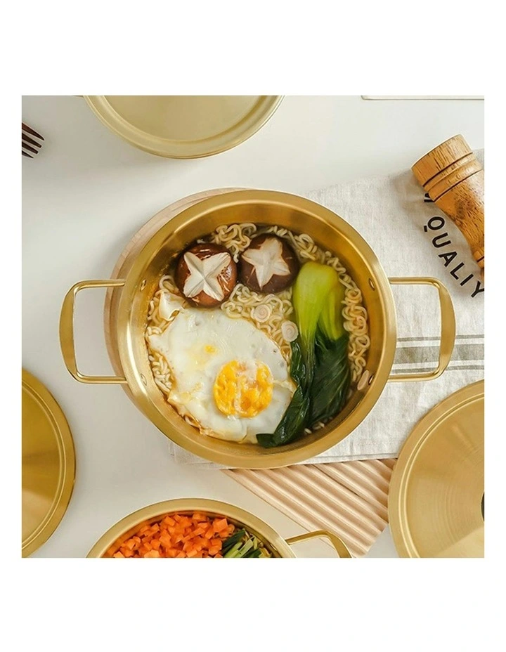 Korean-Style Ramen Pot 16cm in Vibrant Yellow image 3