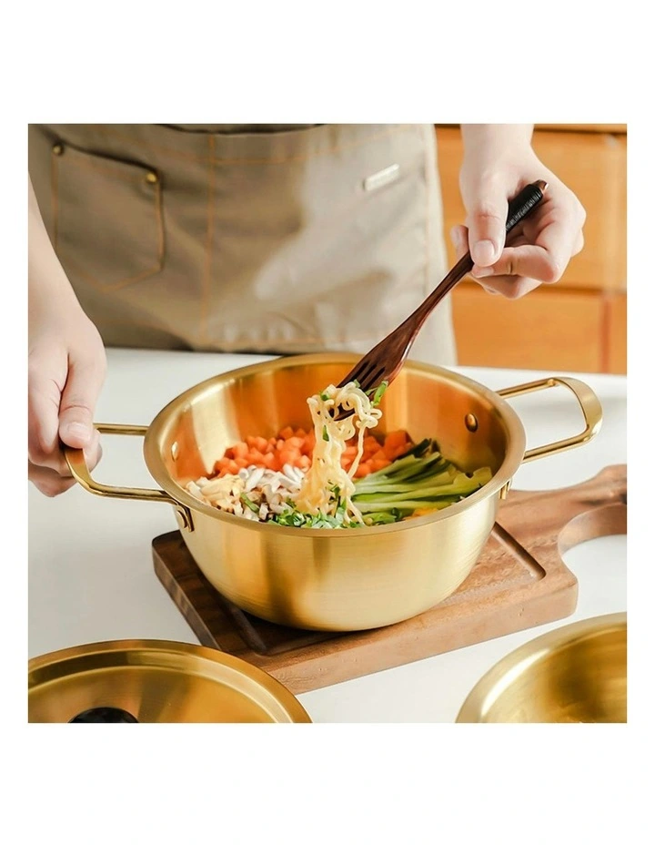 Korean-Style Ramen Pot 16cm in Vibrant Yellow image 5