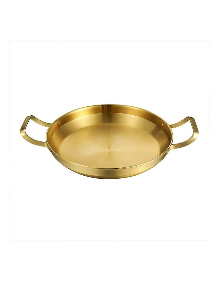 Stainless Steel and Kitchen Essential Dry Pot 30cm in Gold image 1