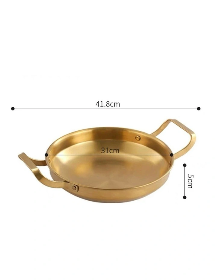 Stainless Steel and Kitchen Essential Dry Pot 30cm in Gold image 6