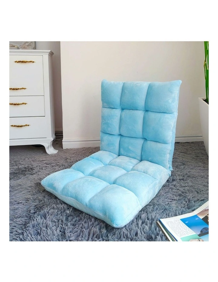 Folding Floor Recliner Lounge Sofa 2x in Blue image 2