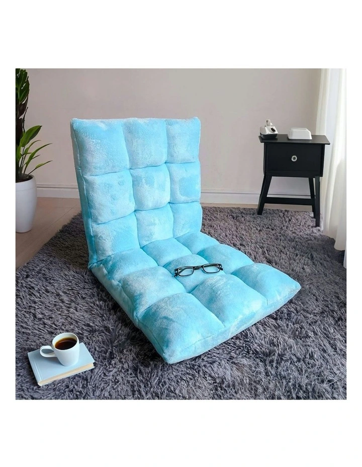Folding Floor Recliner Lounge Sofa 2x in Blue image 3