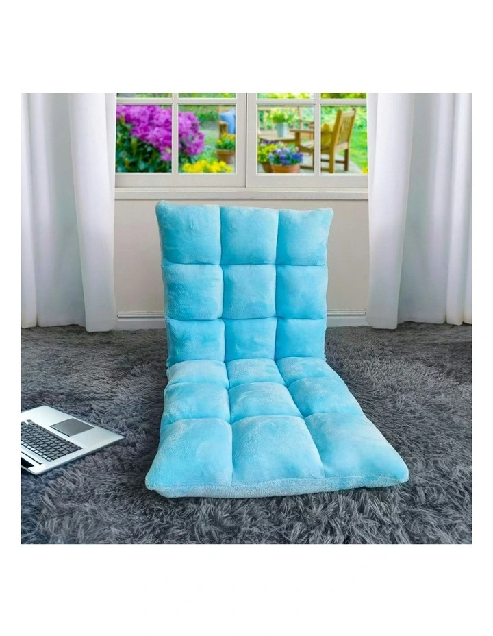 Folding Floor Recliner Lounge Sofa 2x in Blue image 4