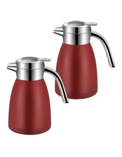 2X 1.2L Stainless Steel Water Bottle Insulated Vacuum Flask Coffee Jug Thermal Red