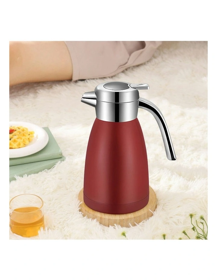 2X 1.2L Stainless Steel Water Bottle Insulated Vacuum Flask Coffee Jug Thermal Red image 3