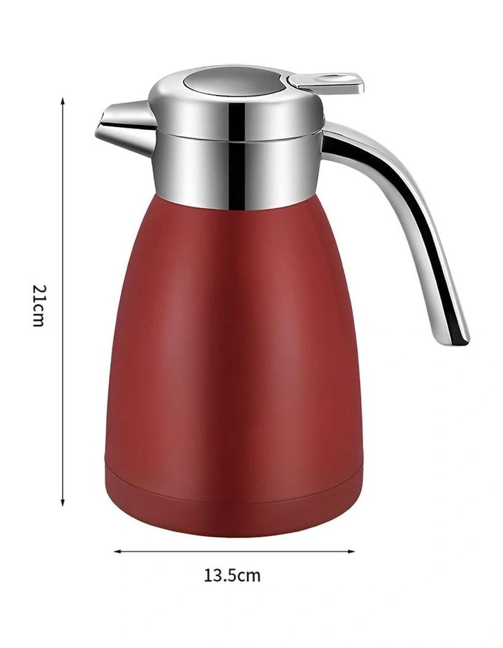 2X 1.2L Stainless Steel Water Bottle Insulated Vacuum Flask Coffee Jug Thermal Red image 4