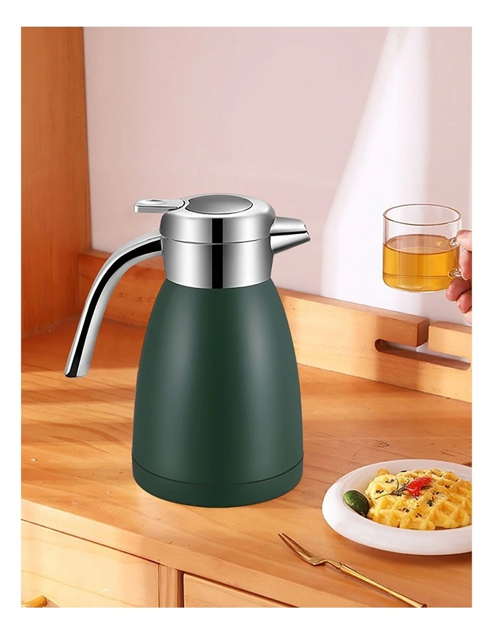 Stainless Steel 2X 1.8L Water Bottle Insulated Vacuum Flask Coffee Jug Thermal Green image 2