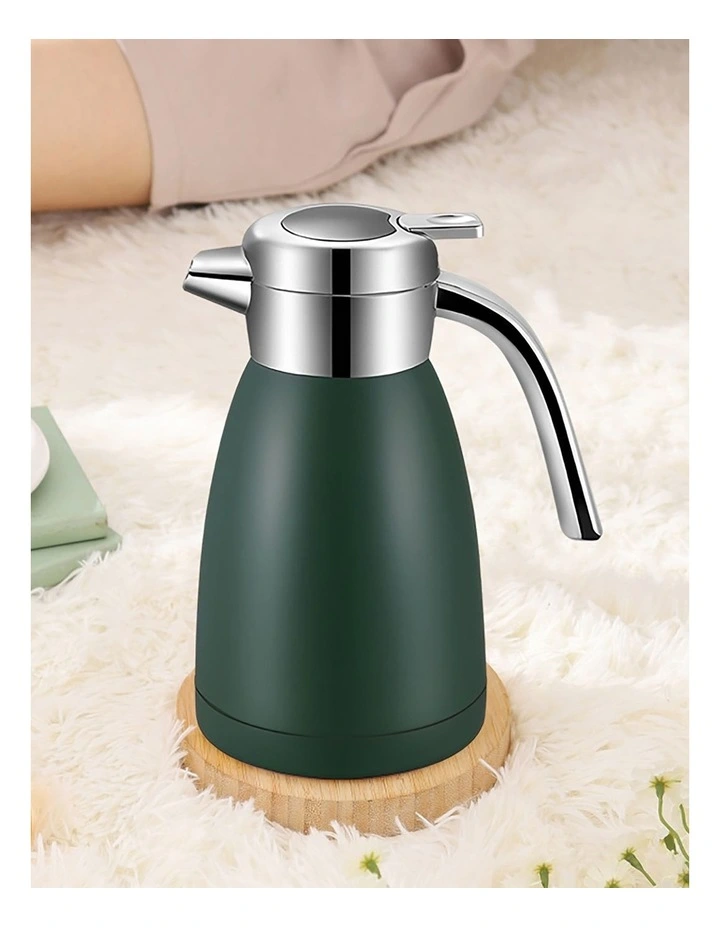 Stainless Steel 2X 1.8L Water Bottle Insulated Vacuum Flask Coffee Jug Thermal Green image 3