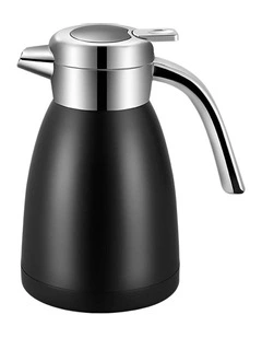 Stainless Steel Water Bottle Insulated Vacuum Flask Coffee Jug Thermal 2.2L in Black