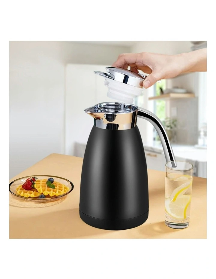 Stainless Steel Water Bottle Insulated Vacuum Flask Coffee Jug Thermal 2.2L in Black image 5