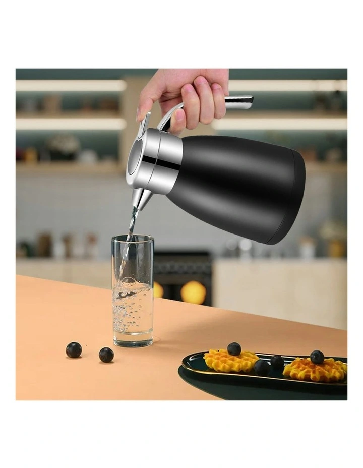 Stainless Steel Water Bottle Insulated Vacuum Flask Coffee Jug Thermal 2.2L in Black image 6