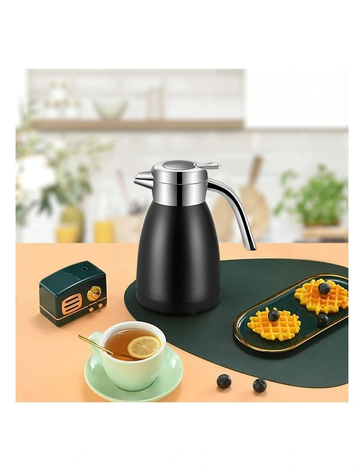Stainless Steel Water Bottle Insulated Vacuum Flask Coffee Jug Thermal 2.2L in Black image 7