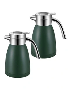 Stainless Steel 2X 2.2L Water Bottle Insulated Vacuum Flask Coffee Jug Thermal Green