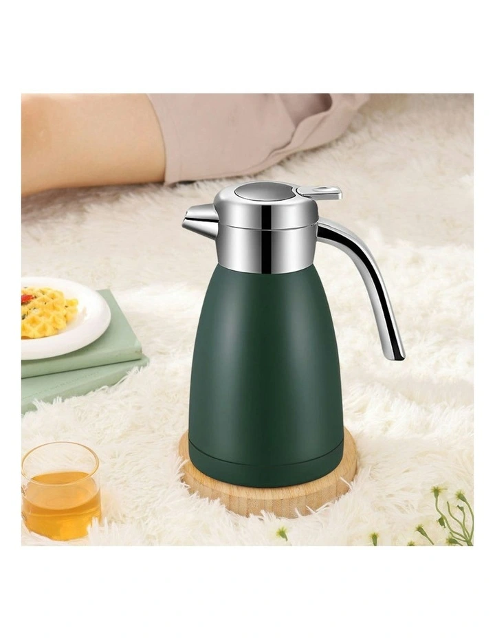 Stainless Steel 2X 2.2L Water Bottle Insulated Vacuum Flask Coffee Jug Thermal Green image 3