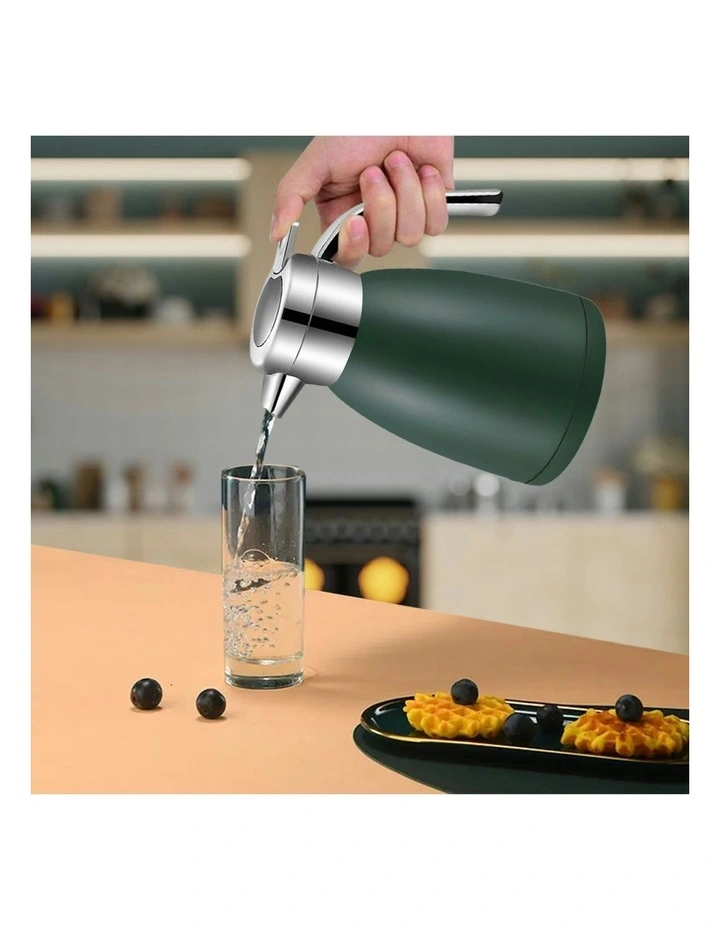 Stainless Steel 2X 2.2L Water Bottle Insulated Vacuum Flask Coffee Jug Thermal Green image 6