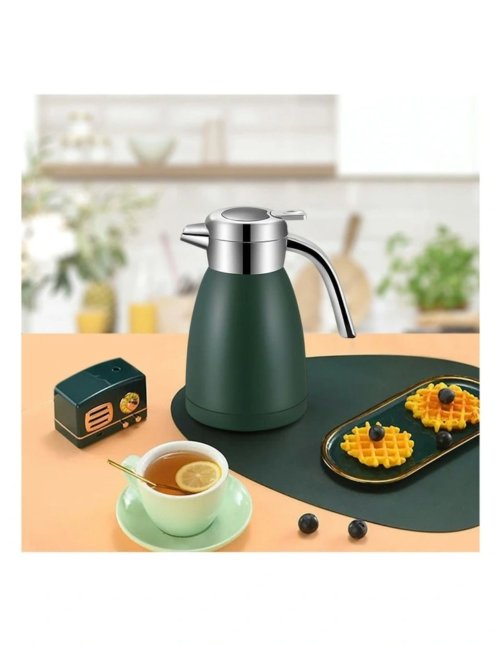 Stainless Steel 2X 2.2L Water Bottle Insulated Vacuum Flask Coffee Jug Thermal Green image 7