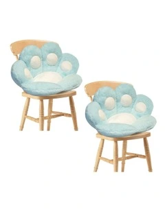 2X Paw Shape Cushion 70cm in Mint Blue