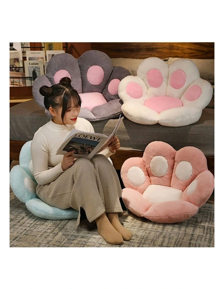 2X Paw Shape Cushion 70cm in Mint Blue image 3