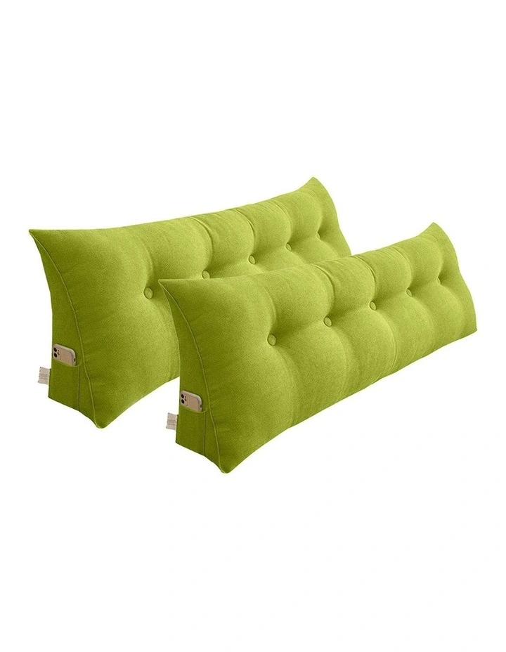 Triangular Wedge Pillow 2x 100cm in Green image 1