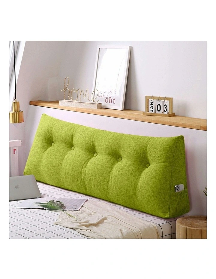 Triangular Wedge Pillow 2x 100cm in Green image 4