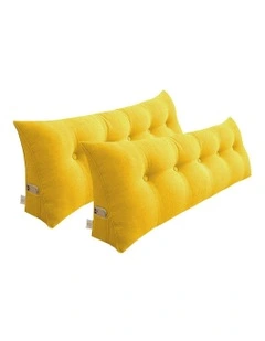 Triangular Wedge Bed Pillow 2X 100cm in Yellow
