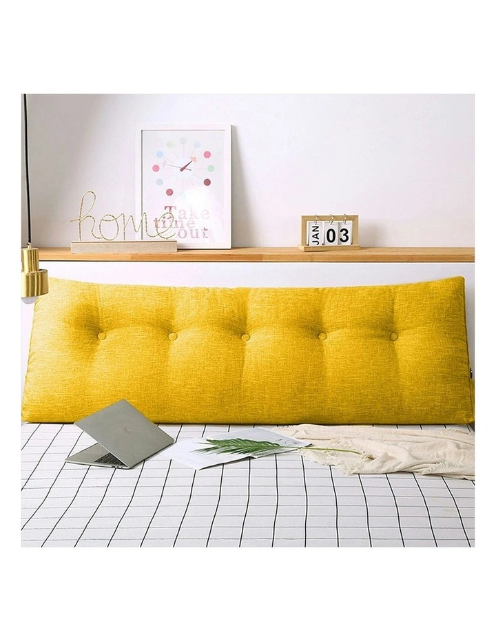 Triangular Wedge Bed Pillow 2X 120cm in Yellow image 3