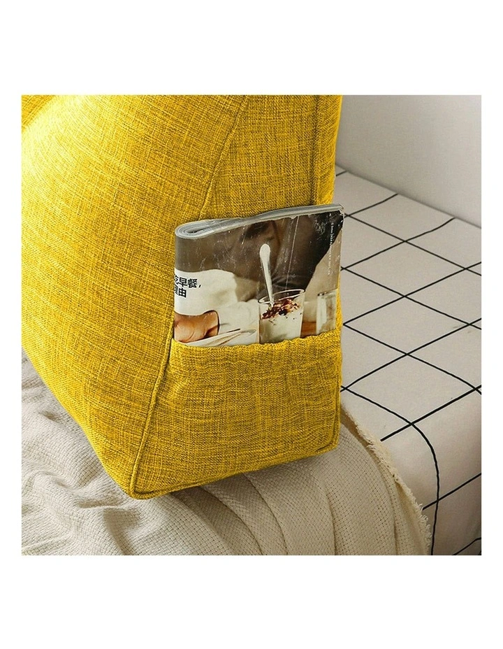 Triangular Wedge Bed Pillow 2X 120cm in Yellow image 5
