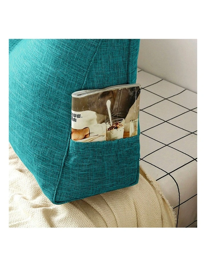 Triangular Wedge Bed Pillow 2X 120cm in Blue Green image 4