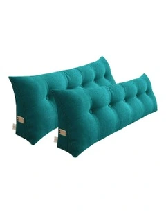 Triangular Wedge Bed Pillow 2X 180cm in Blue Green
