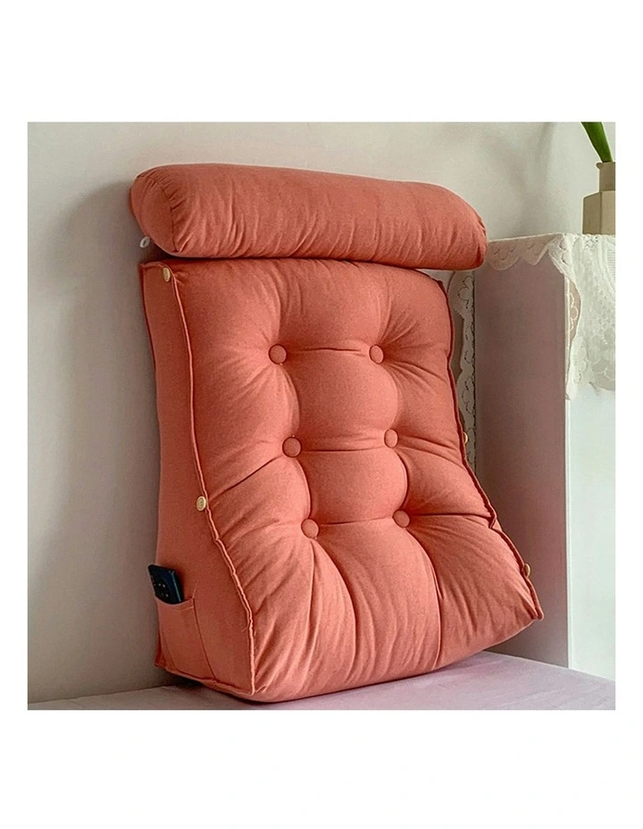 Triangular Wedge Lumbar Pillow 2X 60cm in Peach image 4