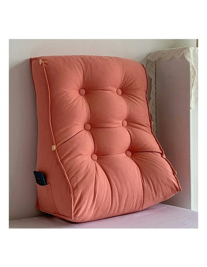 Triangular Wedge Lumbar Pillow 2X 60cm in Peach image 5
